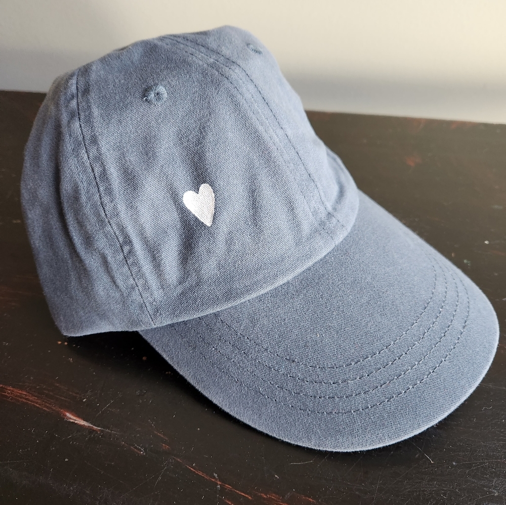Cotton Dad Hat Hand Painted Heart
